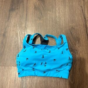 Oiselle Black and Blue Sports Bra